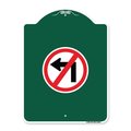 Amistad 18 x 24 in. Designer Series Sign - No Left Turn with Graphic Only, Green & White AM2032080